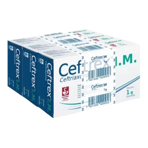 Ceftrex Im Solución Inyectable 1 G/3,5 Ml, 1 Pack 3 Cajas X (1 Frasco Ámpula + 1 Ampolleta 3,5 Ml Diluyente + Jeringa 5 Ml) Oferta 3x2